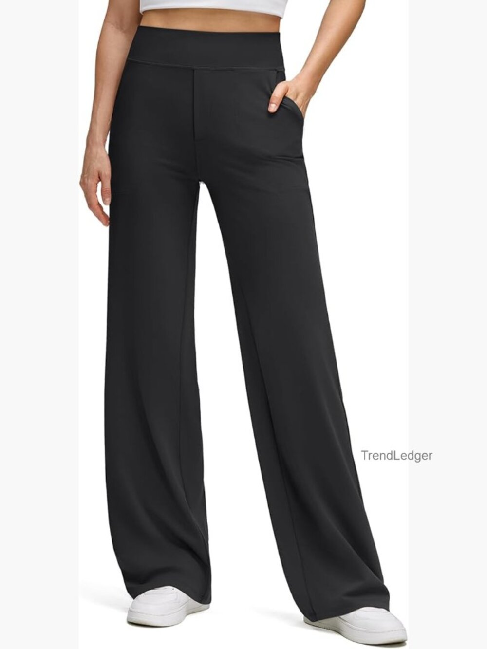 High Stretch Wide Leg Yoga Pants with Pockets for Women Petite Regular Tall